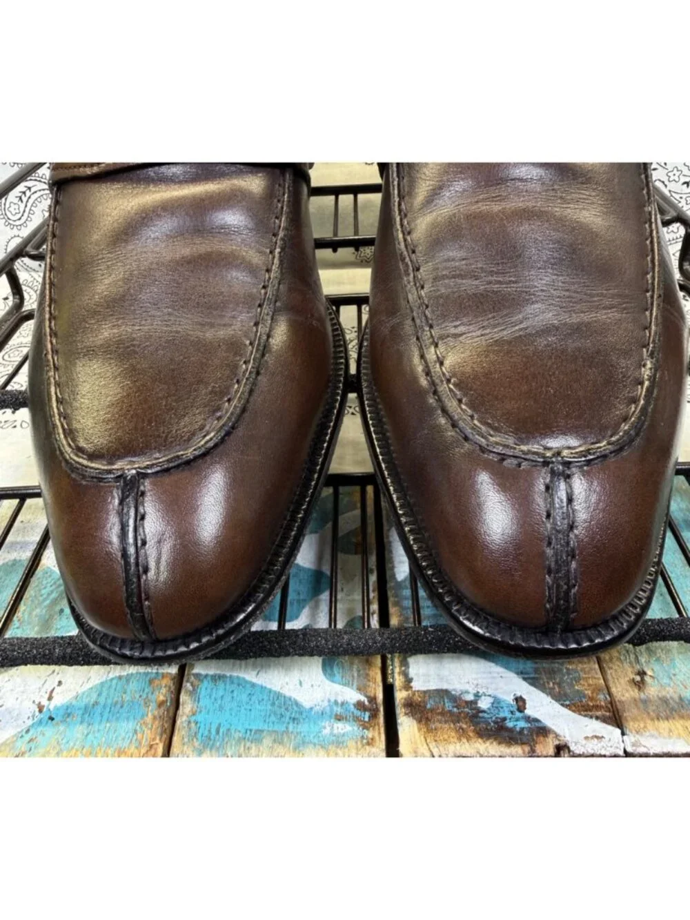 Boss By Hugo Boss Loafers Brown Leather Apron Toe Mens Size 10 EUC